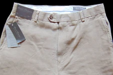 Men's DANIEL CREMIEUX Khaki Tan LINEN Pants 36x32 NEW NWT