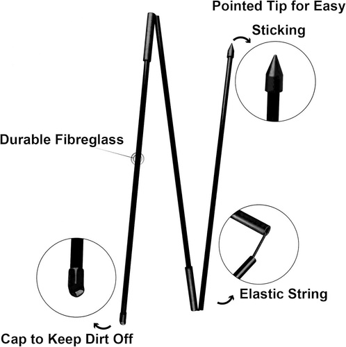 Eshan Golf Alignment Sticks 2 Pack Swing Training Aid Equipment Collapsible Trai - Picture 3 of 12