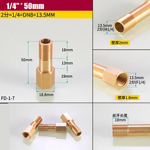 Male to Female BSP in BRASS Male-Fem Exten Adapters Pipe Fittings 1/8" 1/4" 3/8" - Picture 12 of 22