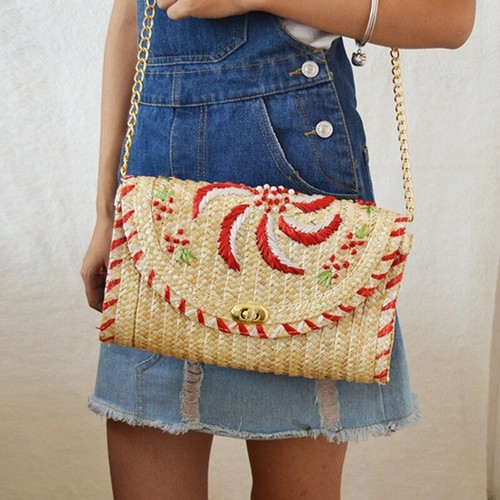 Simple Style Shoulder Bag for Female Travelling Necessity Exquisite Straw Bag - Picture 6 of 11