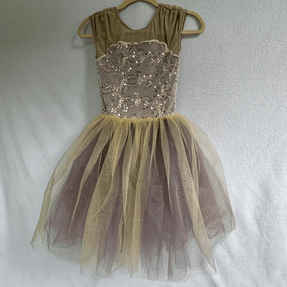Weissman Time after Time Girl's Ballet Dance Costume Gold & Lavender View 3
