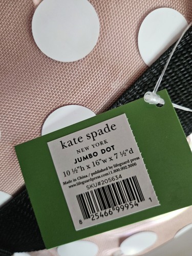 NWT! Kate Spade New York Insulated White Jumbo Polka Dot Cooler Tote Bag - Picture 4 of 8