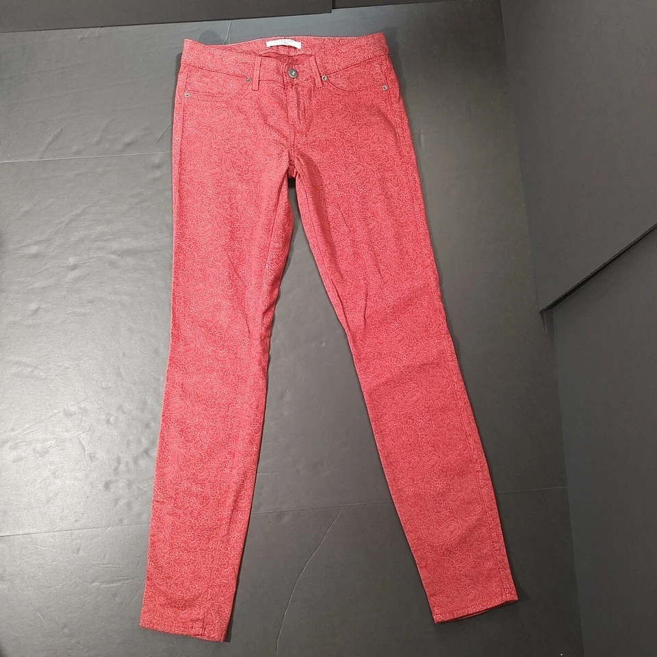 Rich & Skinny 30" 红色佩斯利斜纹布修身紧身九分裤女式尺码 28  Foto 2 de 4
