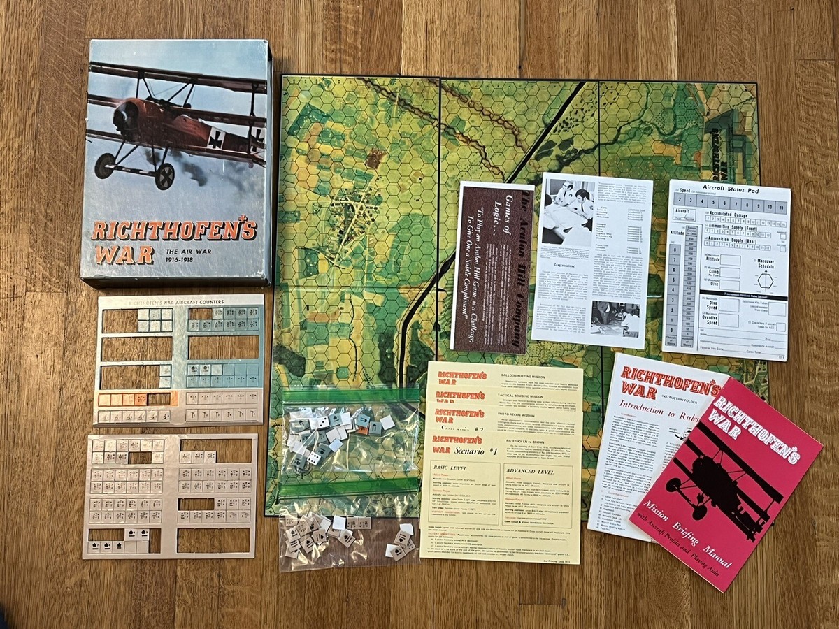Richthofen's War The Air War 1916-1918 Board Game 1972 Vintage WWI