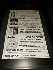 Ozzy Osbourne/Saga/Adam Ant Rare Original Radio Promo Poster Ad Framed!