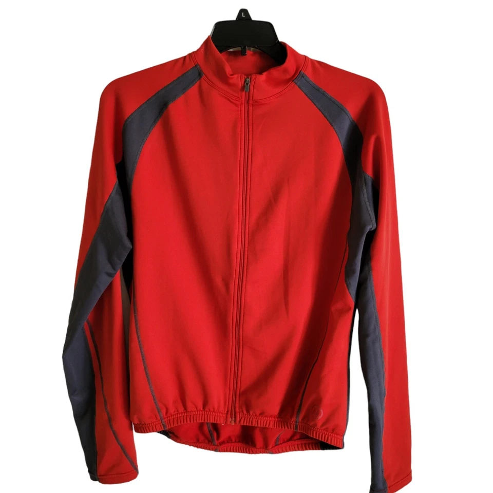 Novara Ciclismo Bicicleta Chaqueta Cárdigan Suéter Hombres L Bolsillos con Cremallera Rojo Gris Talla Grande. Foto 4 de 4