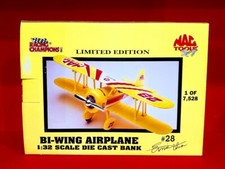 Racing Champions Mac Tools Bi-Wing Airplane Die Cast Bank Ernie Irvan 28