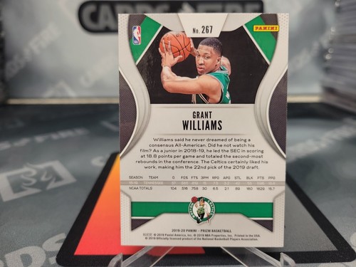 Grant Williams 2019-20 Panini Prizm Rookie RC Card #267 Celtics - Picture 2 of 2
