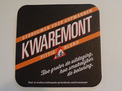 Beer Pub Coaster ~ Bavik De Brabandere Kwaremont Blond Ale ~ Harelbeke, Belgium
