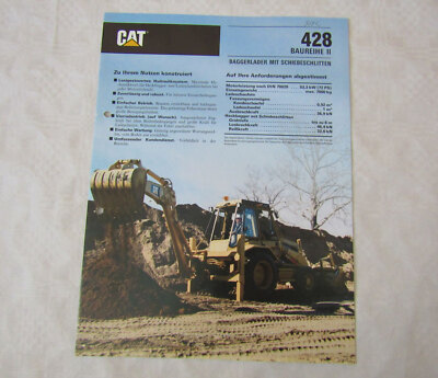 Prospekt CATerpillar CAT 428 Baggerlader Baureihe II 1990