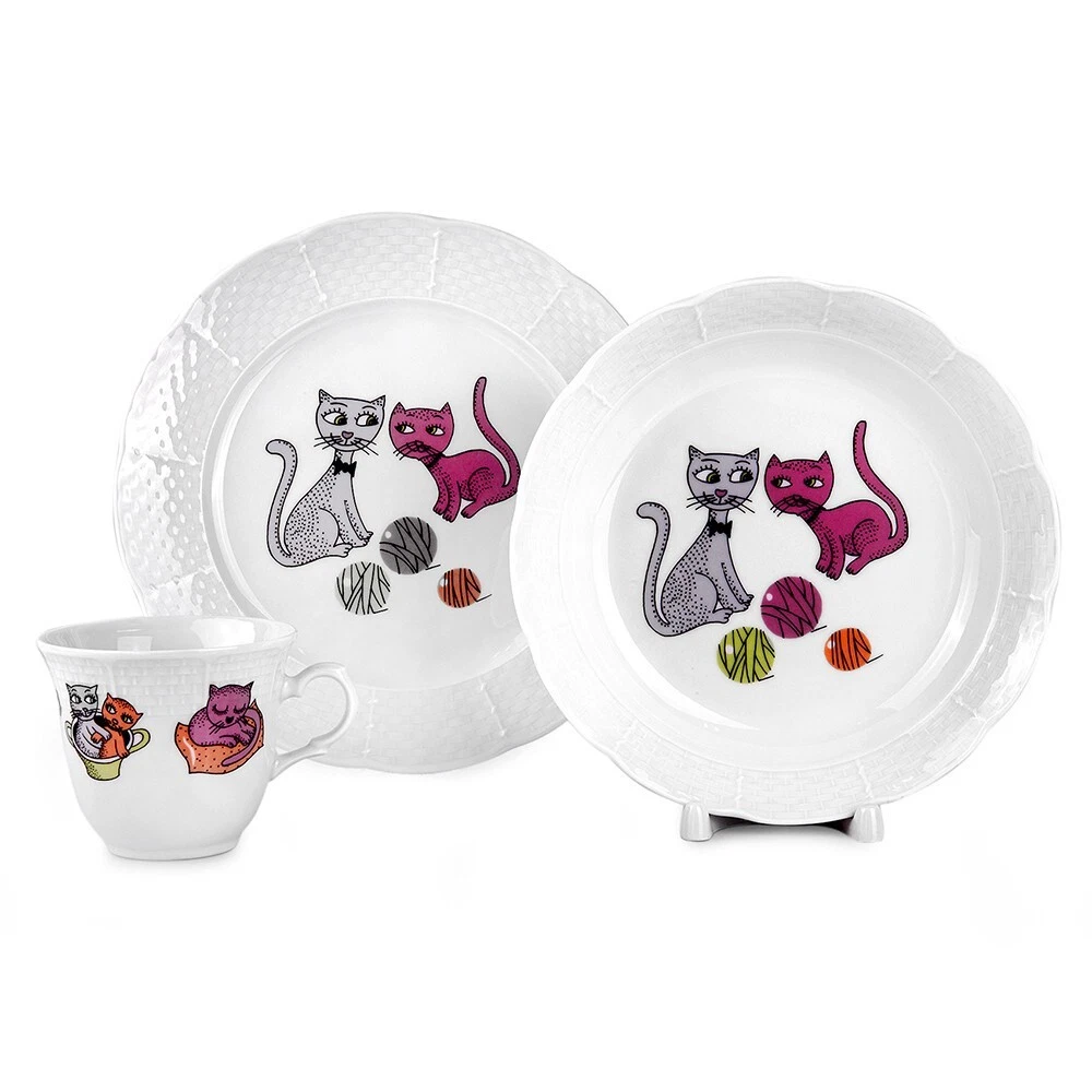 Cat top dinner set