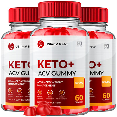 (3 Pack) USlimV Keto ACV, USlimV Keto ACV Gummies Weight Loss (180 Gummies)