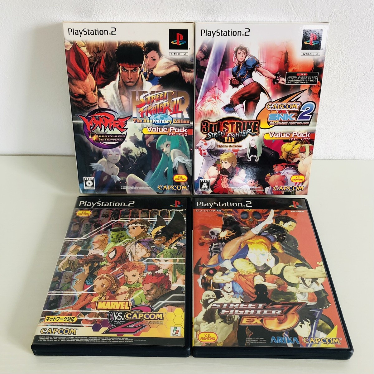 PS2 Hyper Street Fighter Vampire CAPCOM VS SNK 2 Value Pack Marvel