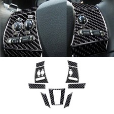 9Pcs Carbon Fiber Interior Steeing Wheel Kit Cover TrimFor Jaguar XF X250