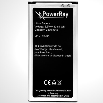 PowerRay Battery, Handy Ersatzakku, PR-S5 for Samsung Galaxy S5, 2800 mAh, Bulk