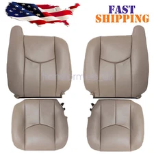 For 2003-2006 Chevy Silverado Driver & Passenger Seat Covers NO Armrest Med Tan