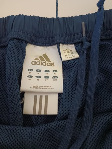 Adidas Mens Medium Blue Green Stripes Workout Pants Mesh Lined Pockets - Picture 10 of 11