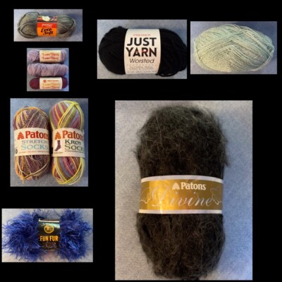 Yarn MIXED Brands Colors LOT 10 SKEINS Patons LION BRAND Red Heart PREMIER YARNS