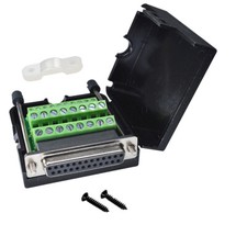 D-sub DB25 Breakout Board Connector with Case 2-row Female Port with Screws