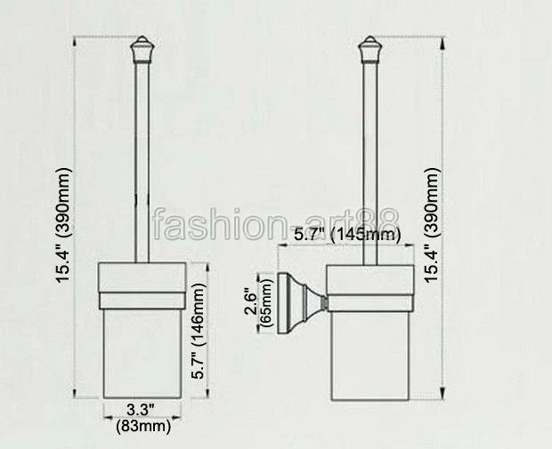 Rose Gold Copper Bathroom Accessory Wall-mounted Toilet Brush Holder Set fba387 - Image 4 of 4