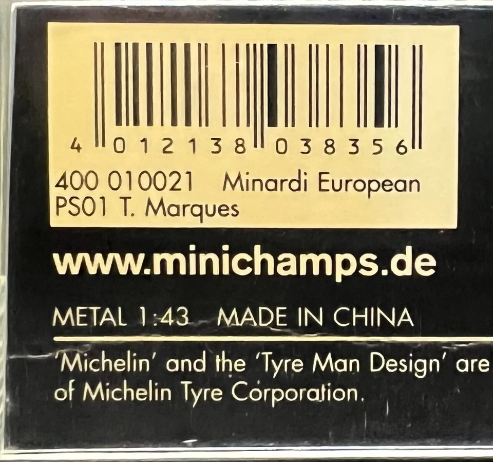 Minichamps 1/43 Minardi European PS01 T. Marques 400010021 Foto 4 de 4