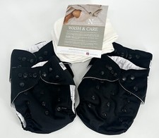 NEW Nora's Nursery Cloth Pocket Diapers 4 Pack with 4 Inserts - Black Tie Diaper