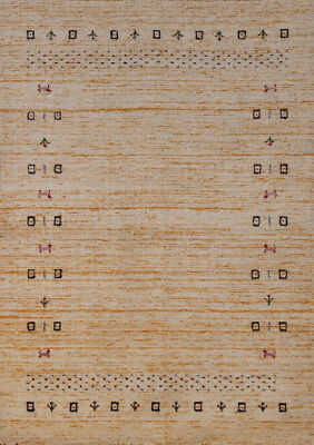 Artisan-crafted Orange Gabbeh Rug Wool Handmade Carpet 4x6 ft