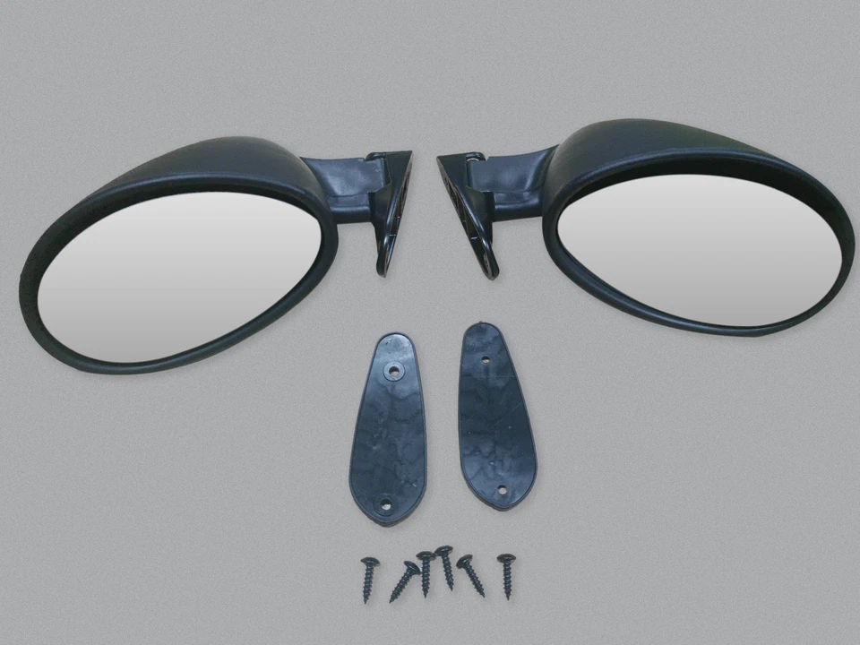 California Classic Universal Black Side Mirrors PAIR Hot Rod Rat Rod Muscle Car  - Imagem 3 de 4