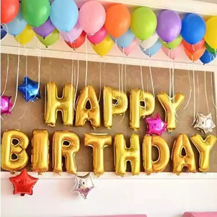 Happy Birthday Balloons Banner Bunting Self Inflating Decoration Letters Balloon - Image 3 of 4