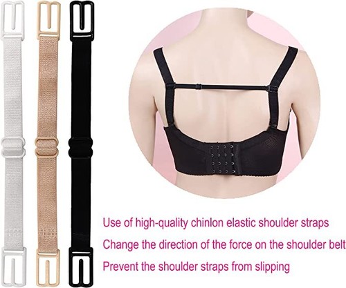 4 Pack Woman Bra Anti-Slip Strap Holder Elastic Clips Adjustable Back Rope Clips - Picture 4 of 12