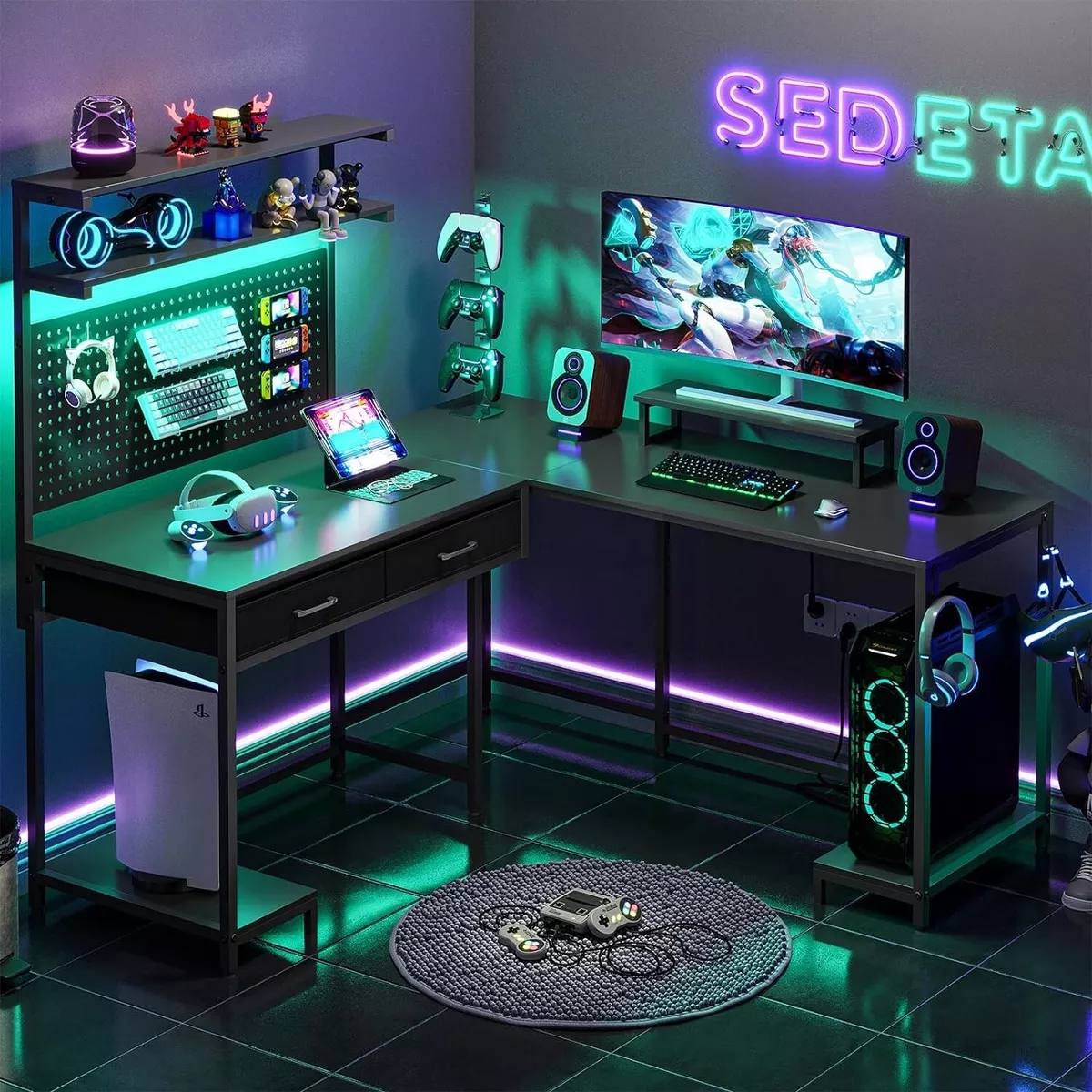 Diy l 2024 shaped gaming desk