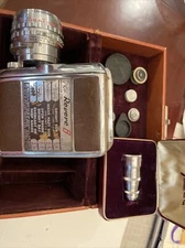 Vintage Revere 8 model 44 camera Turret. + Camera bag and accessories~1950s 