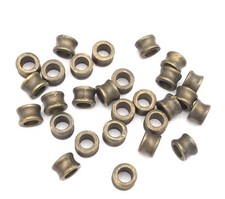 8x4mm Fine Metal Big Hole spacer Beads- Jewelry making Supplies-24beads