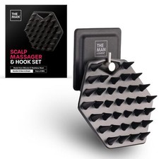 The Man Silicone Scalp Scrubber  Hook - Head Massager  Hair Brush for Men -...