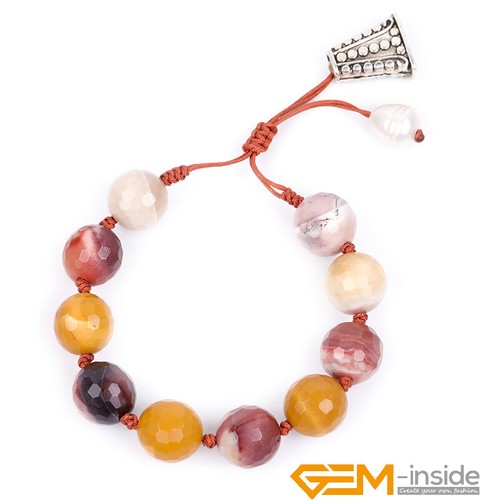 Assorted Natural Gemstones Charms Beaded Bracelet Fashion Jewelry Women Gift 7" - Picture 20 of 75