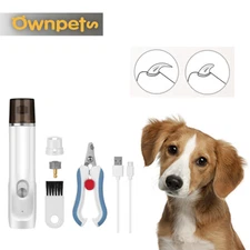 Electric Dog Nail Grinder Pet Trimmer Toe Claws Clipper USB Charge Rechargeable