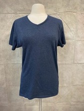 Pull & Bear Womens Blue V-Neck T-Shirt Short ...