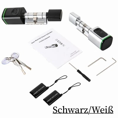 CNCEST Elektronisch Tür-Schließzylinder mit Fingerabdruck Schlüsselkarte App &Schlüssel