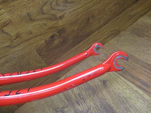 SCHWINN PARAMOUN 1" x 7" THREADED 100x9qr 700C STEEL ROAD BIKE FORK - RED - Picture 3 of 8