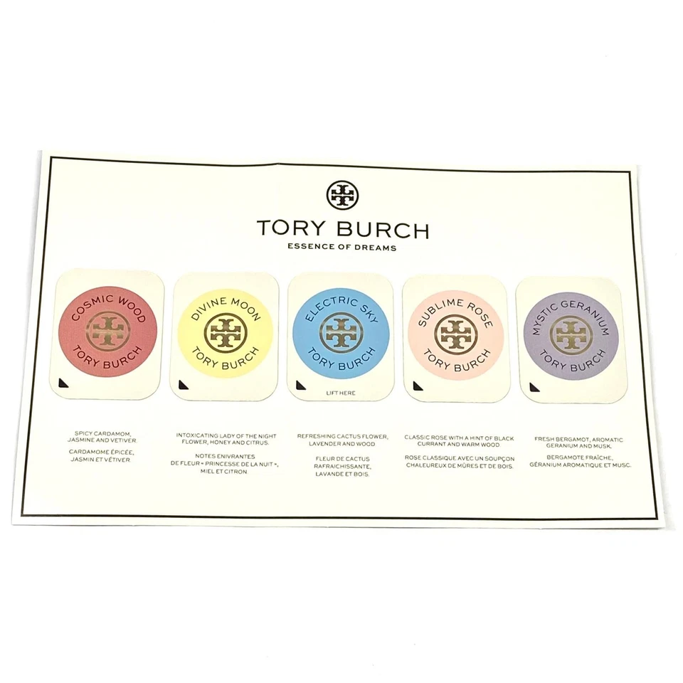 Tory Burch Essence Of Dreams Eau De Parfum Cinco Aromas Descubrimiento Muestra Cardada Foto 2 de 2