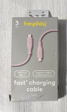 Heyday 3 FT Fast Charging Cable USB-C To USB-C, Pink