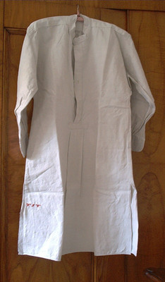 Leinen Hemd  Bauernleinen Herrenhemd Nachthemd  mit Monogramm W F W