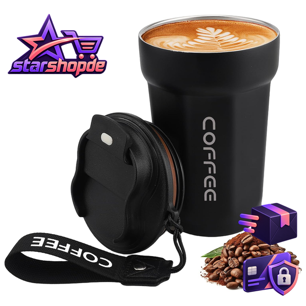 Kaffeebecher To Go 450Ml Thermobecher Edelstahl Auslaufsicher Doppelwandig-image