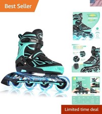 Vinal Girls Adjustable Flashing Inline Skates, All Wheels Light Up, Fun Illum...