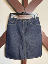 Vintage Polo Jeans Co Ralph Lauren Denim Skirt Y2K Red Tab 32x21 Dark Wash Tag