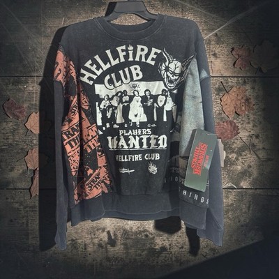Netflix Stranger Things Sweatshirt Hellfire Club Graphic Pullover X-Large New