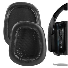 Geekria Sheepskin Ear Pads for Logitech G533 G633 G635 G933 Headphones Black