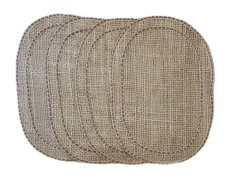 Wicker Rattan Oval Shaped Placemats Beige Natural Color Lot Of 4