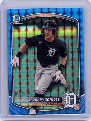 KEVIN MCGONIGLE 2025 BOWMAN CHROME DRAFT BLUE GEOMETRIC /150 Detriot Tigers RC