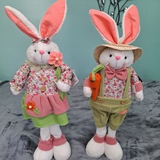 Easter Rabbit Pair Standing Decorations New With Tags 22 Inch Tall